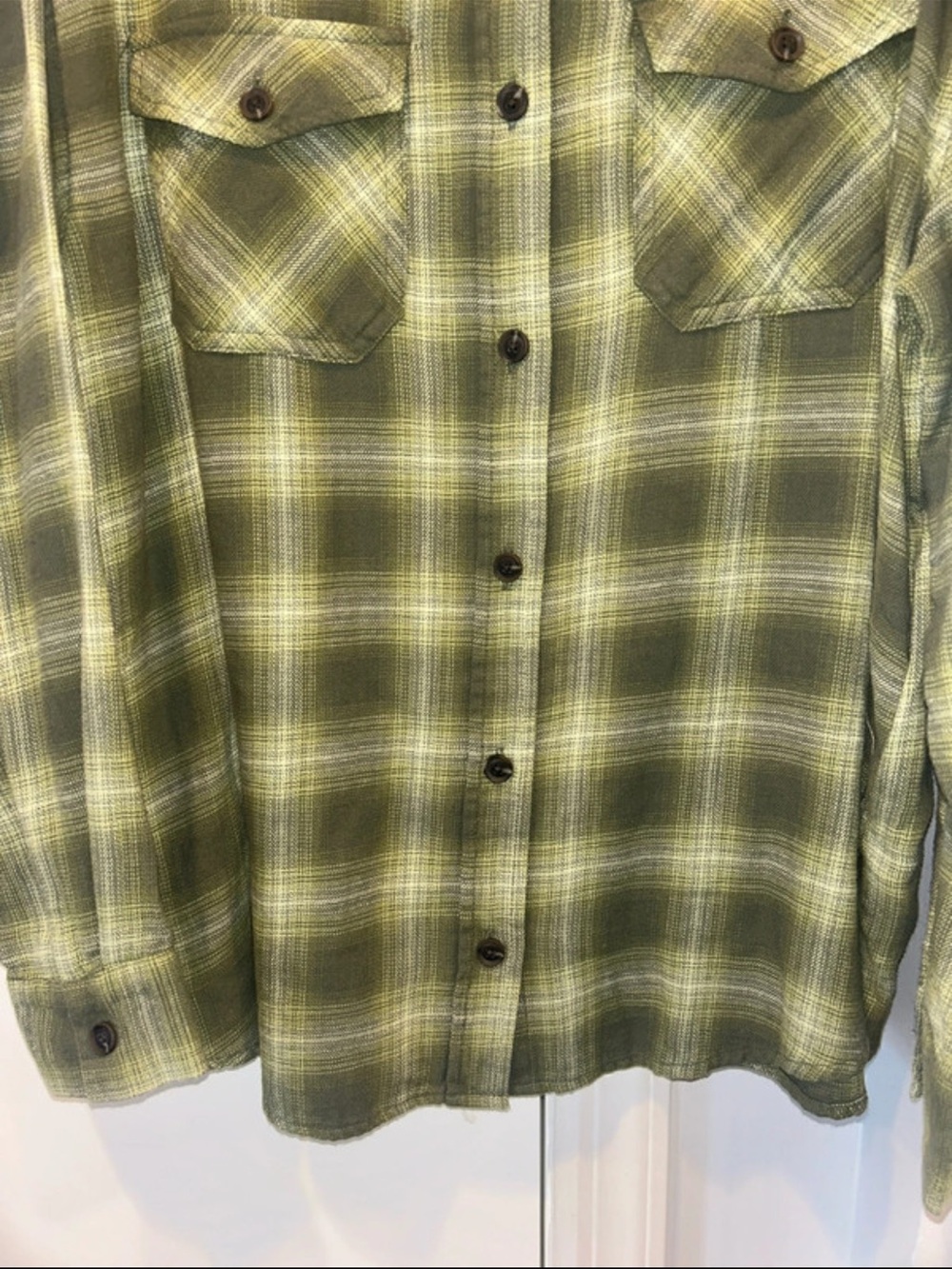 wild fable Olive Green Plaid Button-Down Shirt - Picture 4 of 10